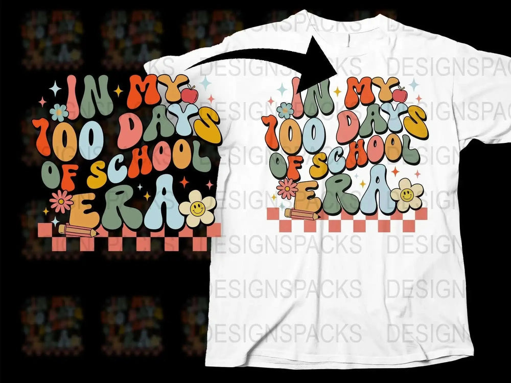 Colorful 100 Days of School T-Shirt, Kids Celebration Tee, Bright Fun Graphic Shirt for School Event