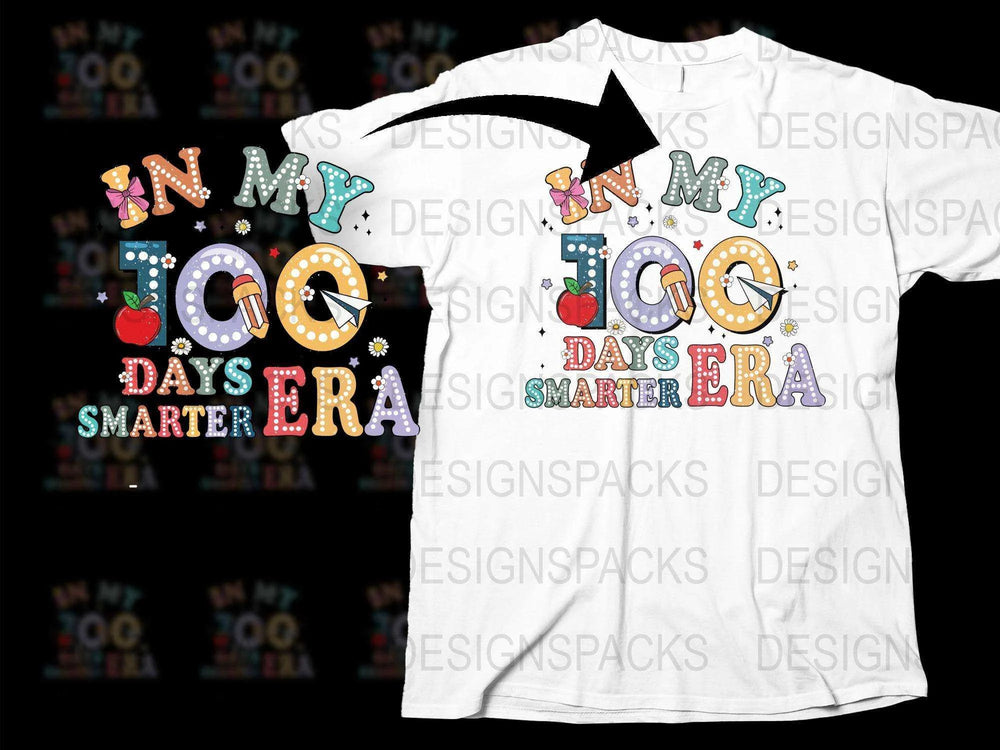 100 Days Smarter Teacher T-Shirt, Colorful Educational Tee, Celebration Shirt for School Events