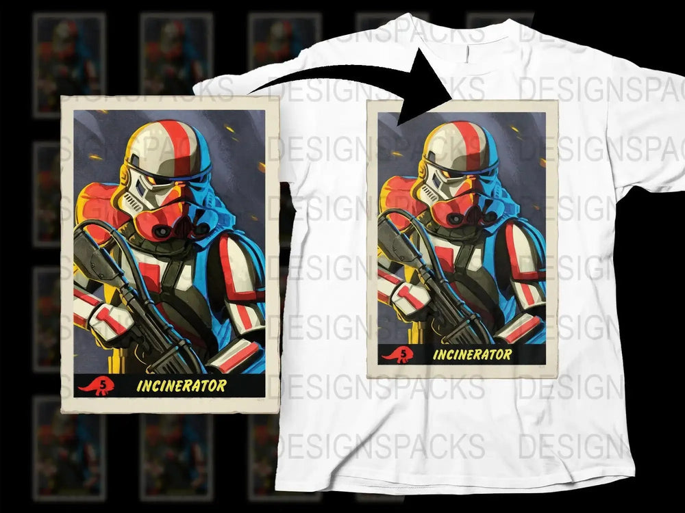 Incinerator Trooper Dynamic Illustration Png Digital Download