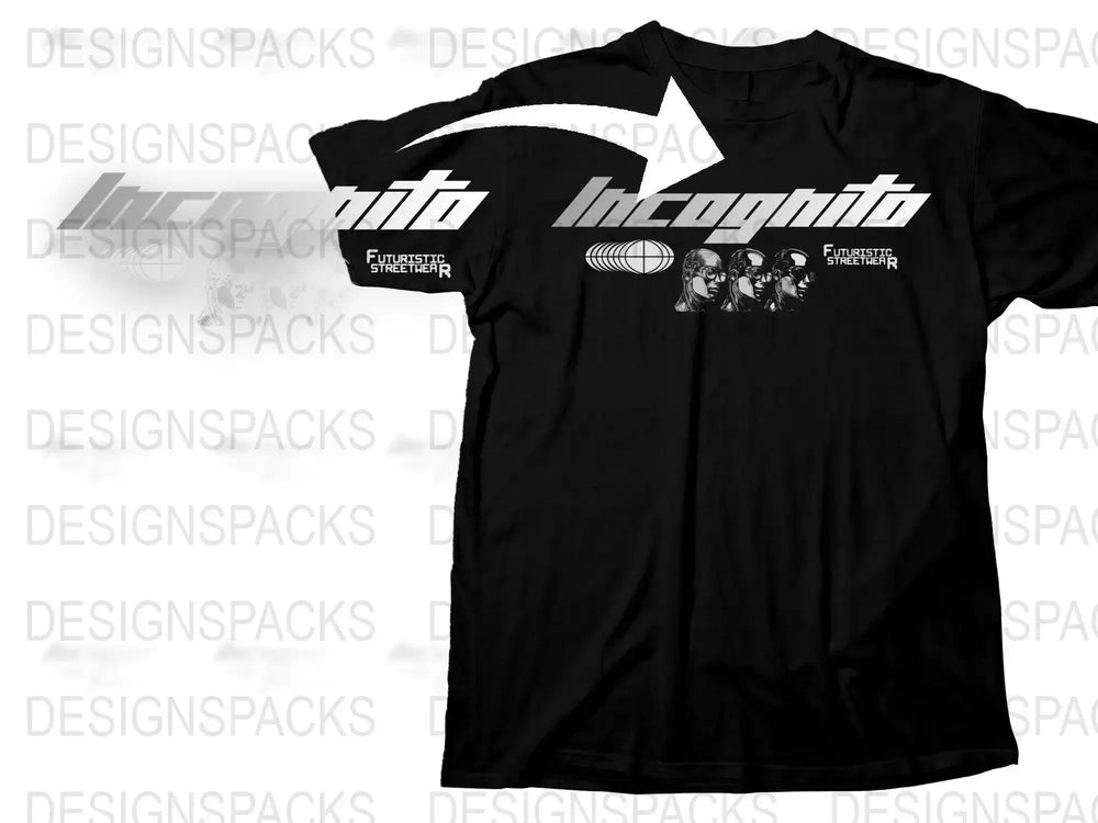 Incognito Futuristic Streetwear Graphic Png Digital Download