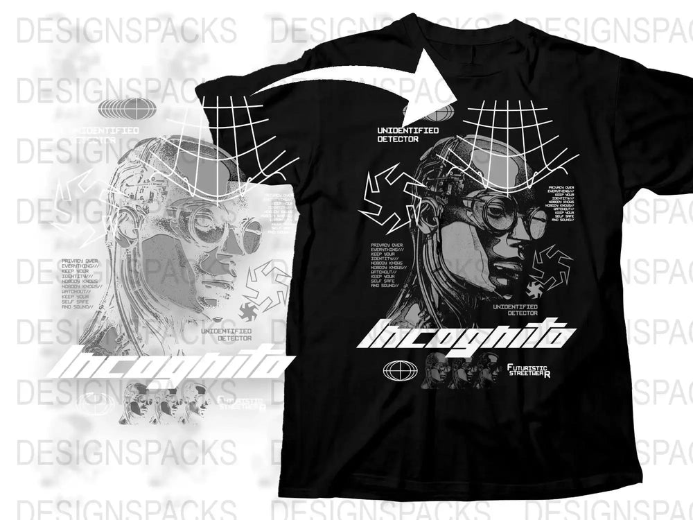 Incognito Unidentified Detector Futuristic Streetwear Png Digital Download
