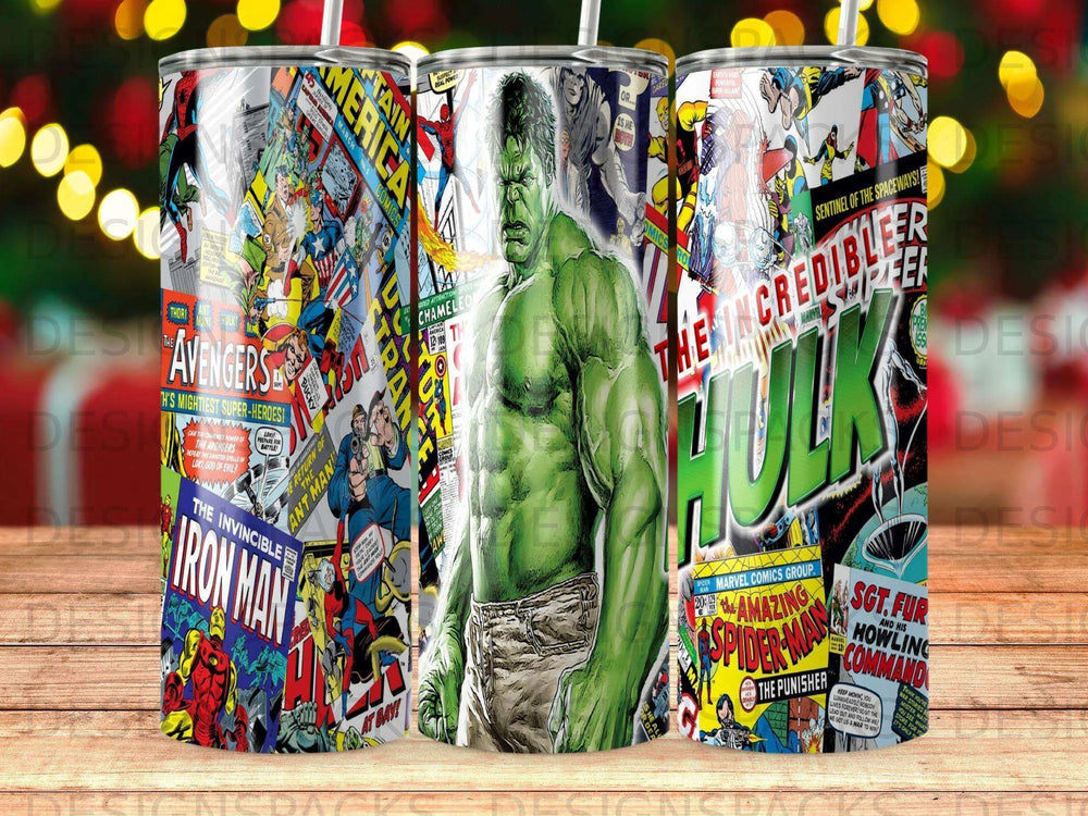 Incredible Hulk Classic Comic Covers Tumbler Digital Wrap Design