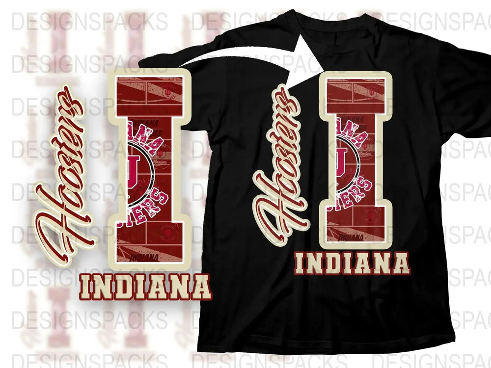 Indiana Hoosiers T-Shirt, Vintage Sports Design, Red and White, College Fan Apparel, Athletic Tee, Unisex Fit