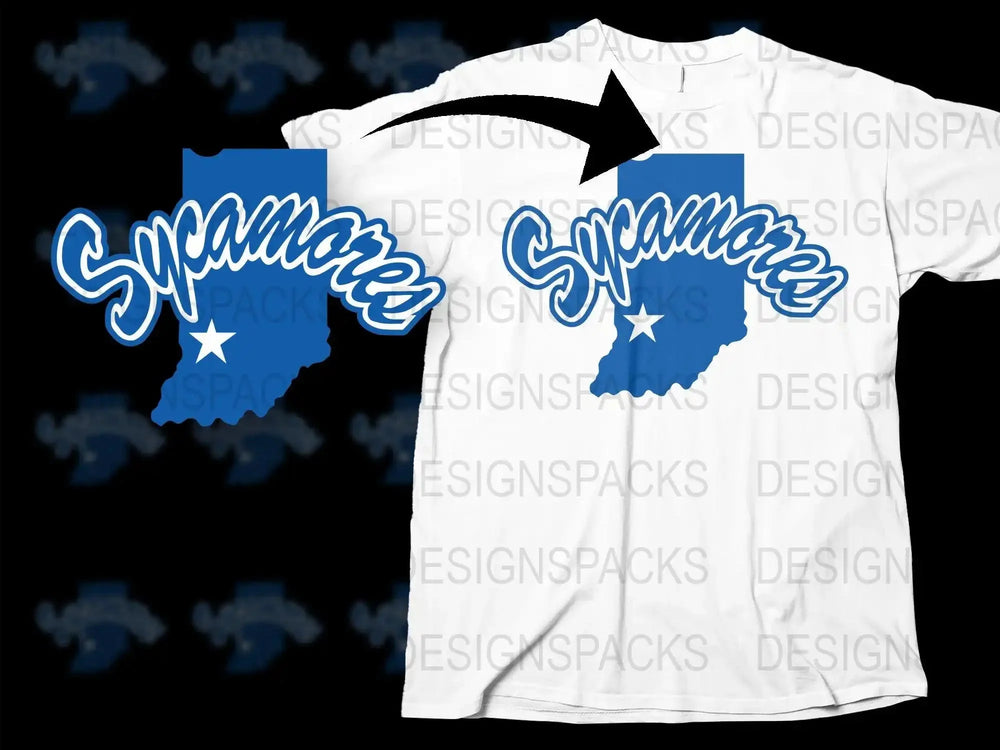 Indiana State Sycamores College Football Png Digital Download