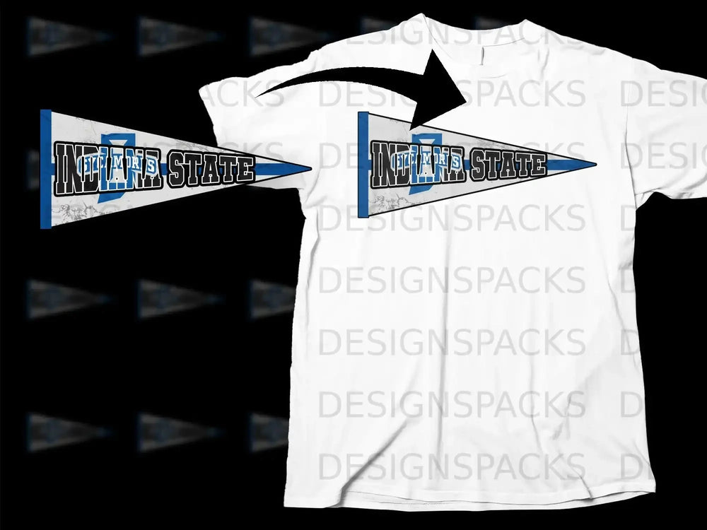 Indiana State University Pennant Banner T-Shirt Design