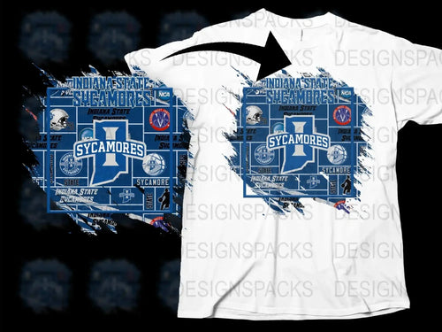 Indiana State University Sycamores T-Shirt, College Sports Graphic Tee, Vintage Style Apparel, Casual Wear, Fan Gear