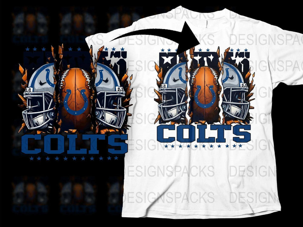 Indianapolis Football Themed T-Shirt, Blue White Sports Tee, Casual Wear, Fan Apparel