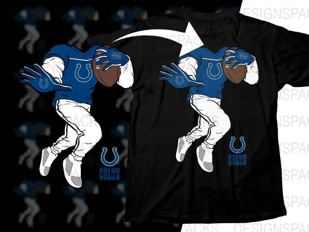 Indianapolis Colts football player design for t-shirt, print-ready SVG/PNG, DTF/DTG compatible