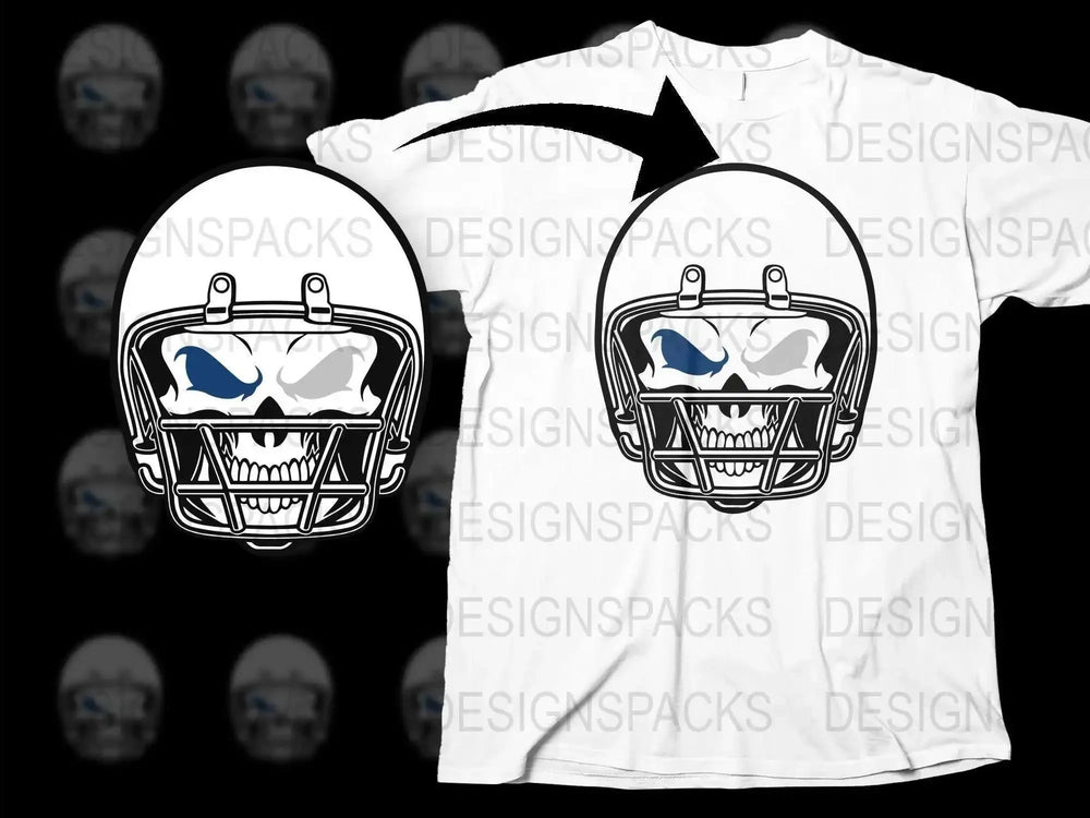 Angry Shark Helmet Graphic T-Shirt, Cool Football Shark Design, Men's White Tee, Casual Wear