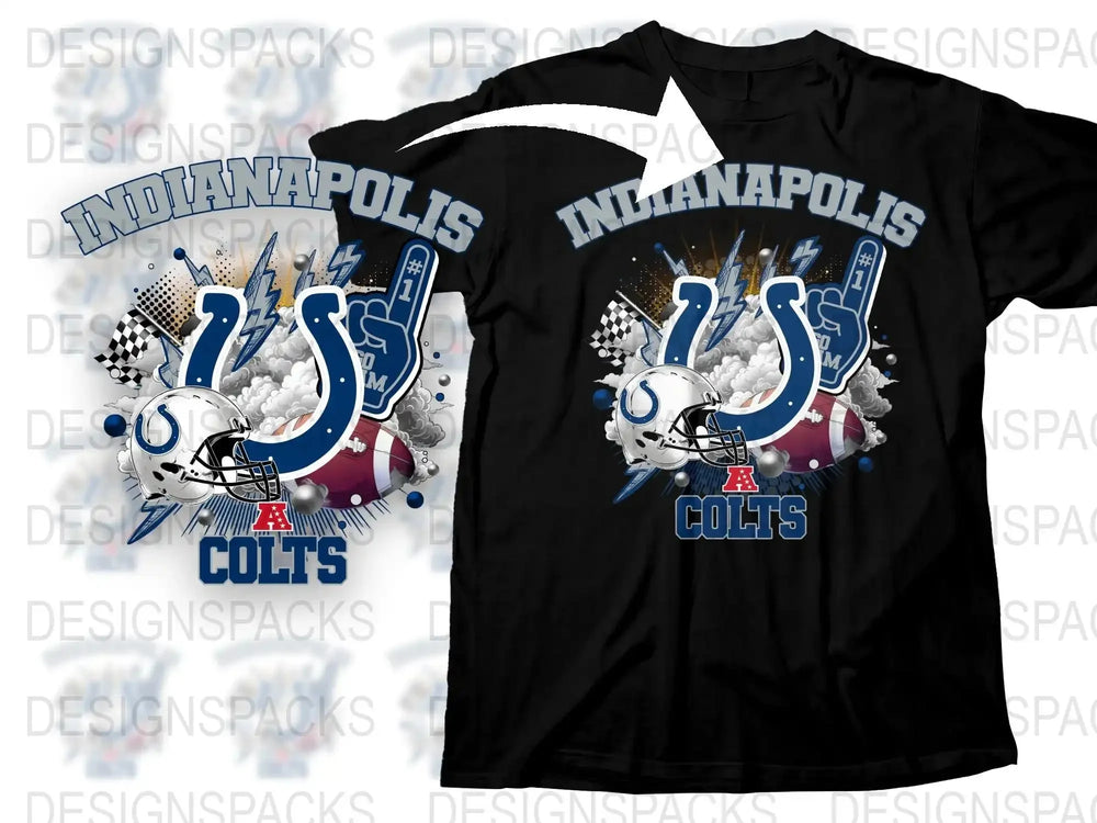 Indianapolis Colts Graphic T-Shirt, NFL Team Logo Tee, Sports Fan Apparel, Football Casual Wear, Unisex Black Shirt