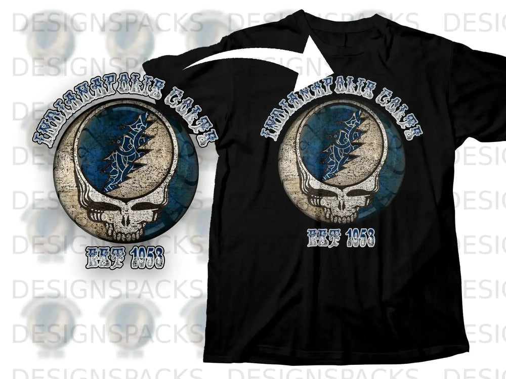 Indianapolis Colts Est 1953 Skull Design T-Shirt