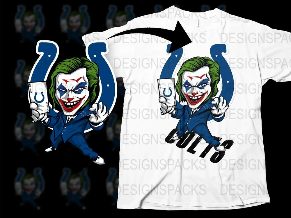 Indianapolis Colts Joker Design Graphic Png Digital Download