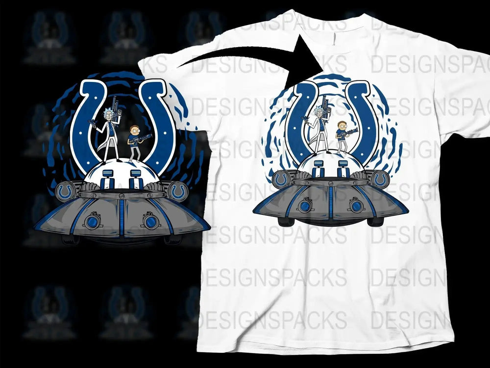 Indianapolis Colts Rick and Morty Crossover Graphic Png Digital Download