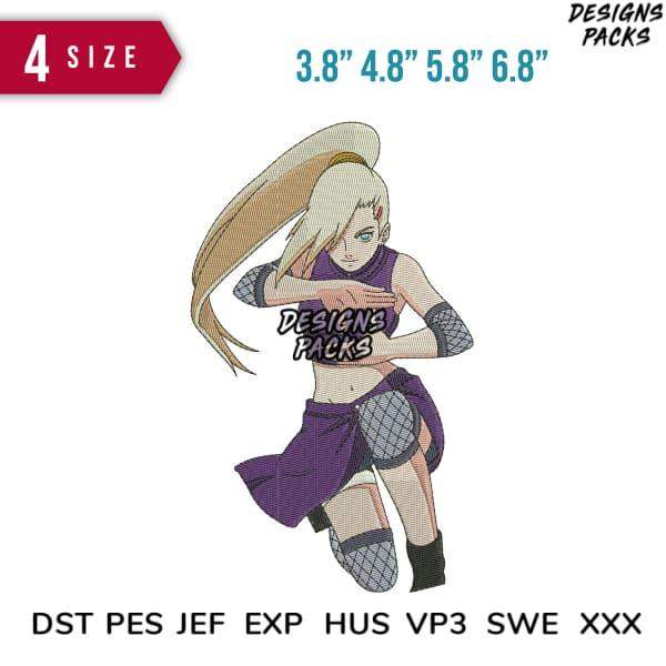Anime character embroidery design in 4 sizes, DST PES formats for DTG/DTF, instant download