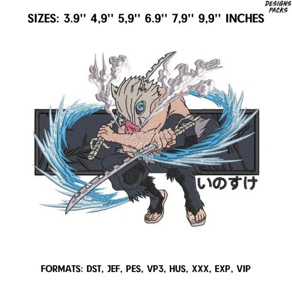 Inosuke Hashibira  Embroidery Design File/ Kimetsu no yaiba Anime Embroidery Design/ Machine Embroidery/ Design Pes Dst