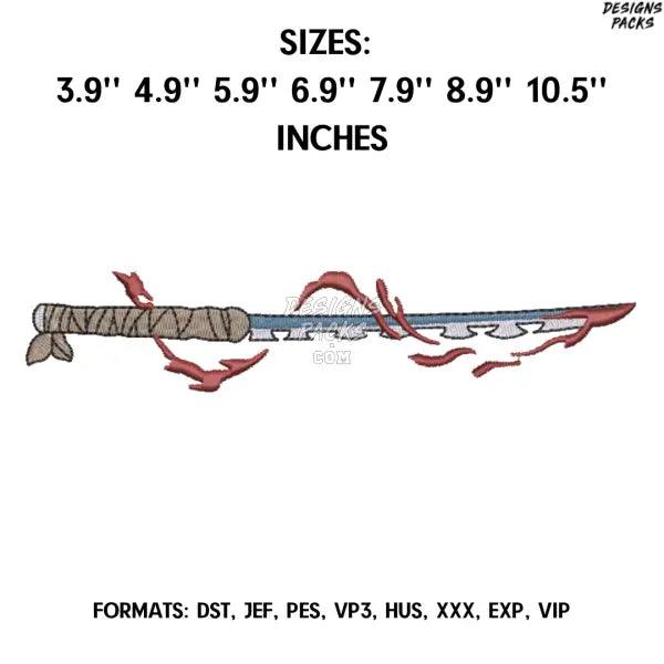 Inosuke Sword Embroidery Design File, Kimetsu no yaiba Anime, Machine Embroidery Design, Demon Slayer Embroidery