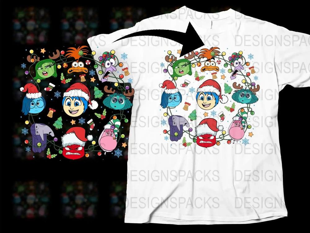 Colorful Alien Christmas T-Shirt, Cute Extraterrestrial Holiday Tee, Festive Space Creatures Shirt, Unisex Kids and Adults Apparel
