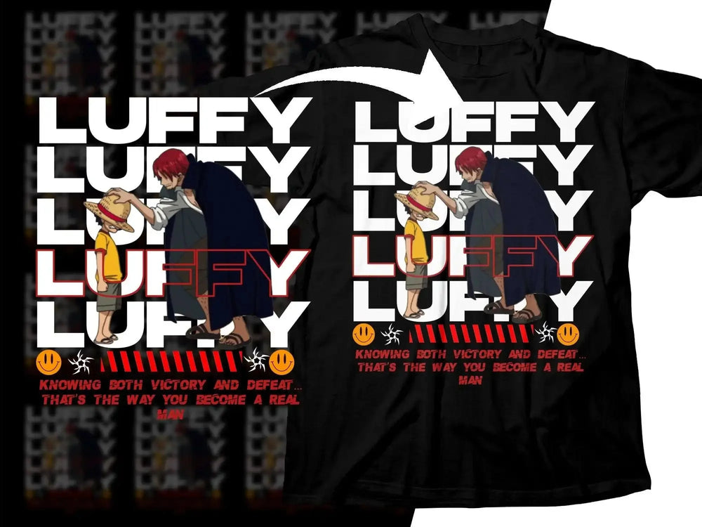 Inspirational One Piece Scene with Luffy and Shanks Png Digital Download