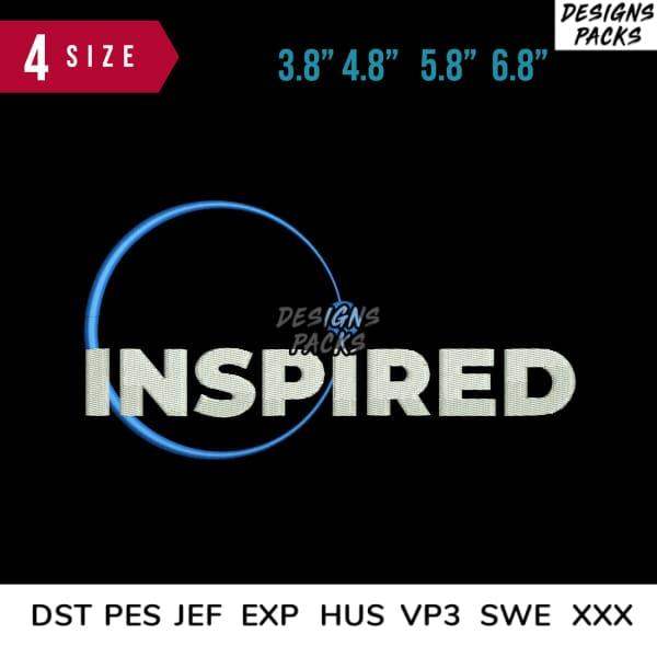 Inspired embroidery design in 4 sizes, compatible with DST PES JEF formats for instant download