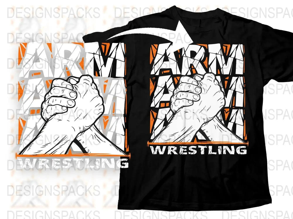 Inspiring Arm Wrestling Graphic Design Png Digital Download