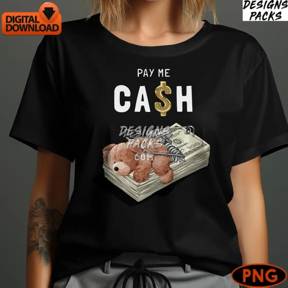 Instant Download Bear Trap Money Illustration Digital Png File Clipart For Crafting Finance Art