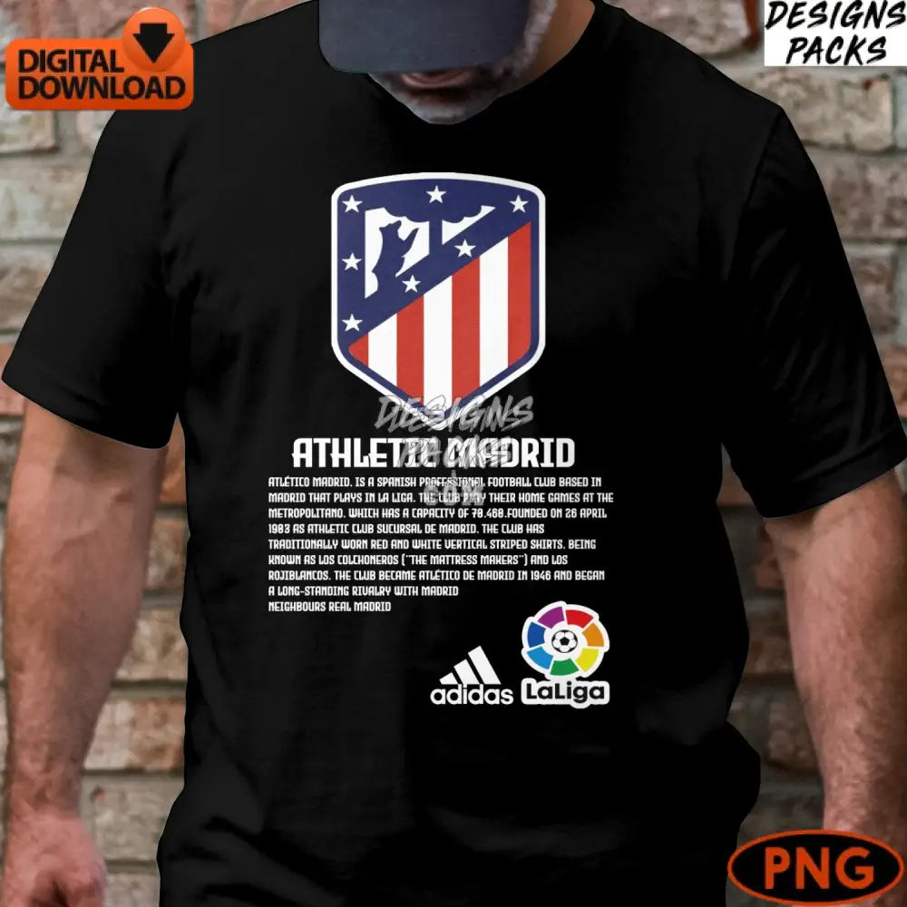 Instant Download Digital Png Soccer Football Team Atletico Madrid Crest Printable Sports Logo