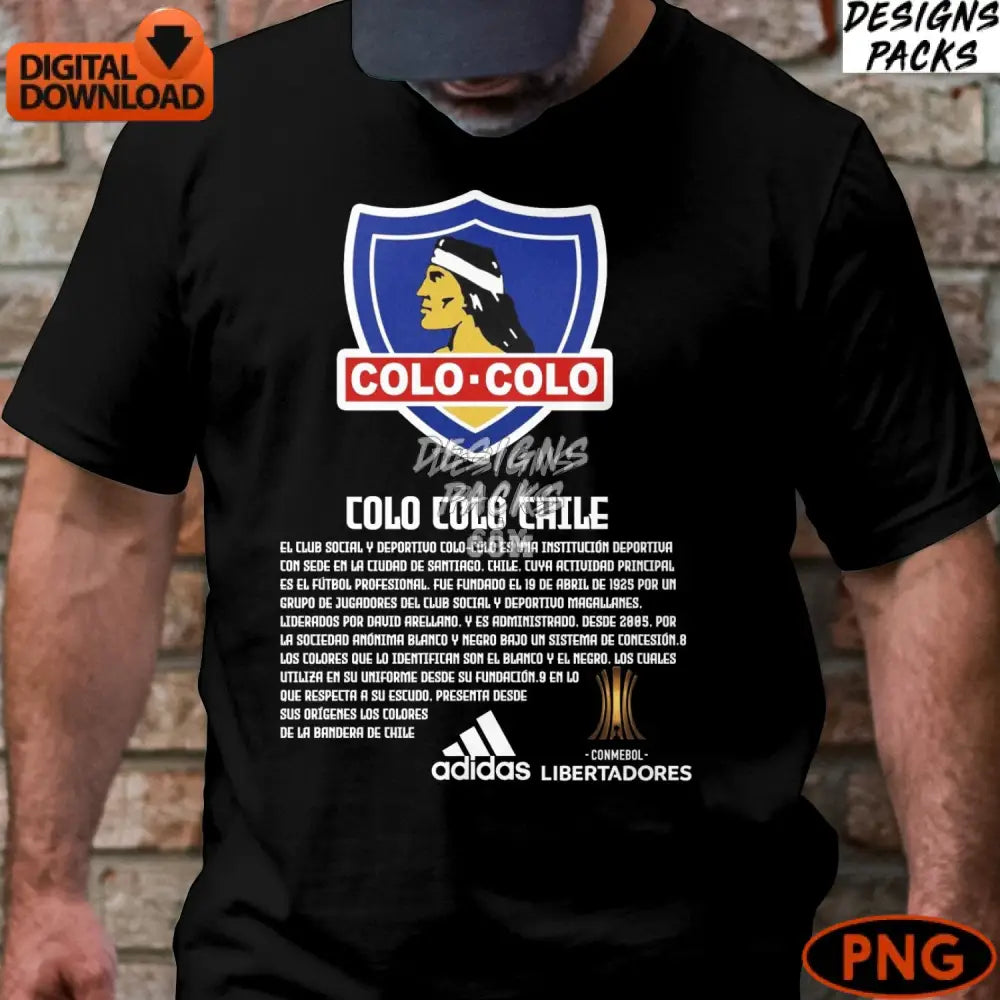 Instant Download Digital Png Soccer Football Team Logo Colo Chile Art Fan Gift