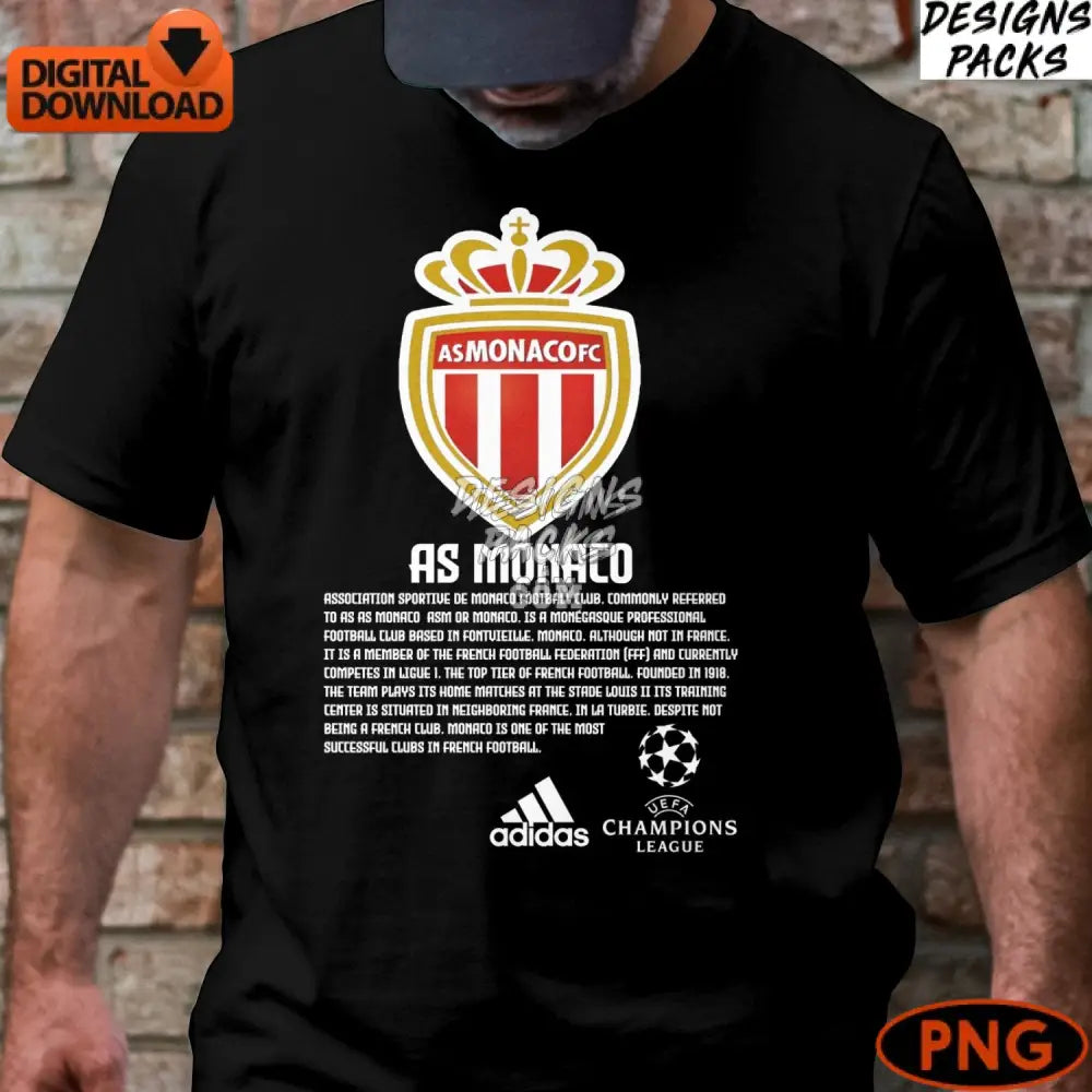 Instant Download Digital Png Soccer Football Team Logo High Quality As Monaco Fc Emblem Printable