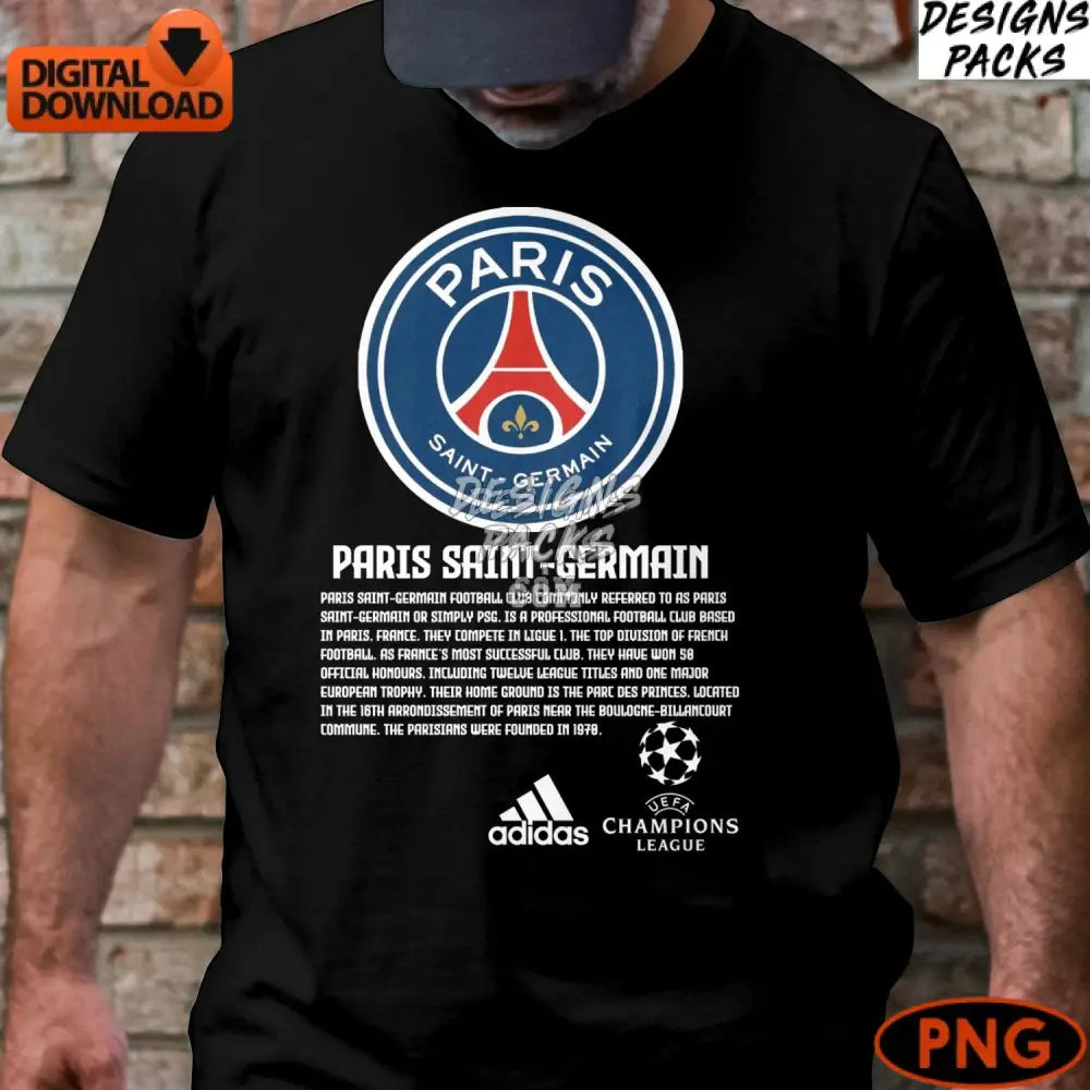 Instant Download Soccer Digital Art Football Team Logo Png Paris Saint Germain Emblem Sports Design