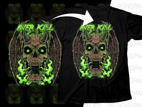 Intense Demonic Overkill Rock Band Graphic Art Png Halftone Digital Download