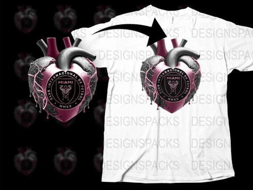 Inter Miami FC Heart-Shaped Logo Graphic Png Digital Download