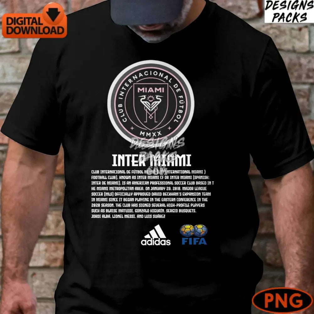 Inter Miami Soccer Team Logo Png Fifa Club Internacional De Futbol Sticker Instant Download Digital