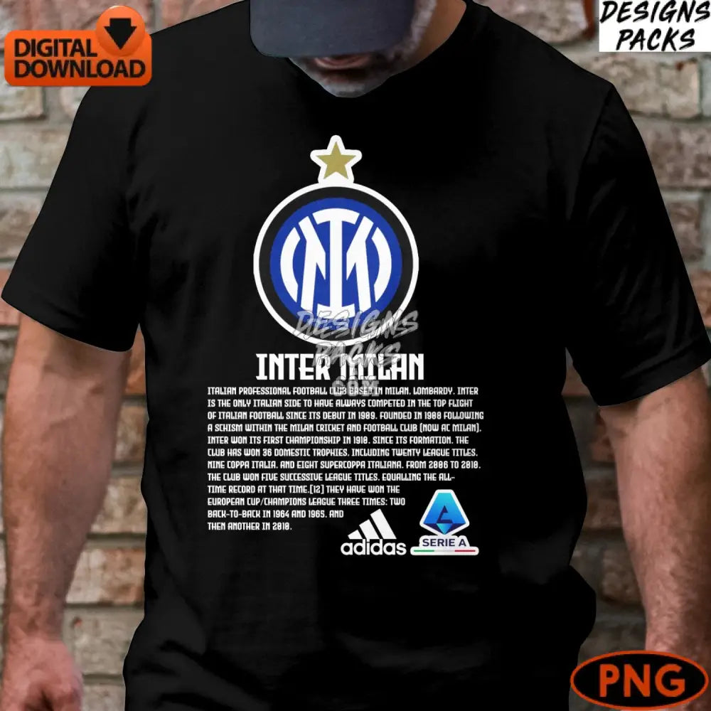 Inter Milan Soccer Club Logo Italian Football Team Png Instant Download Digital Art High-Quality