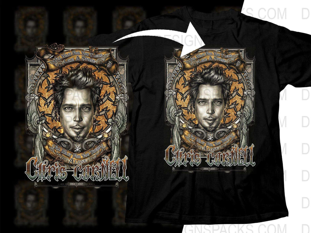 Intricate Chris Cornell Tribute Rock Rocked Png Halftone Digital Download