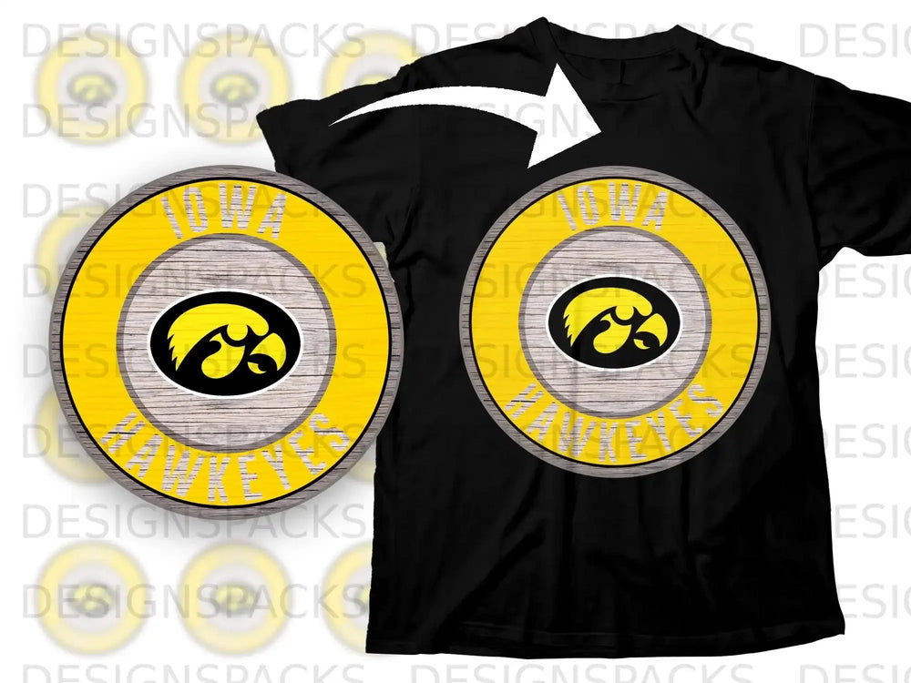 Iowa Hawkeyes Logo Circle Design T-shirt