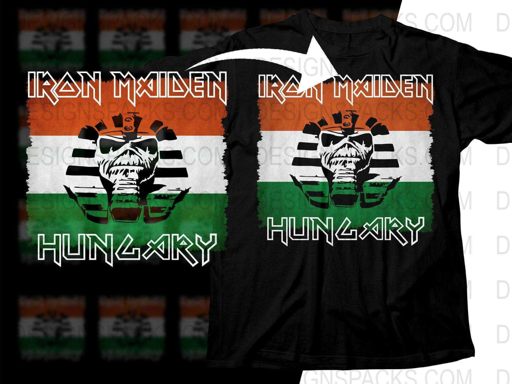 Iron Maiden Hungary Flag Rock Png Halftone Digital Download