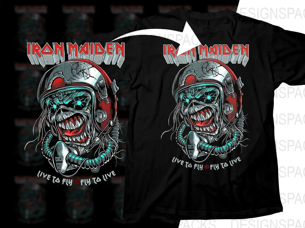 Iron Maiden Live To Fly Aces High Rock Music Band Graphic Png Halftone Digital Download