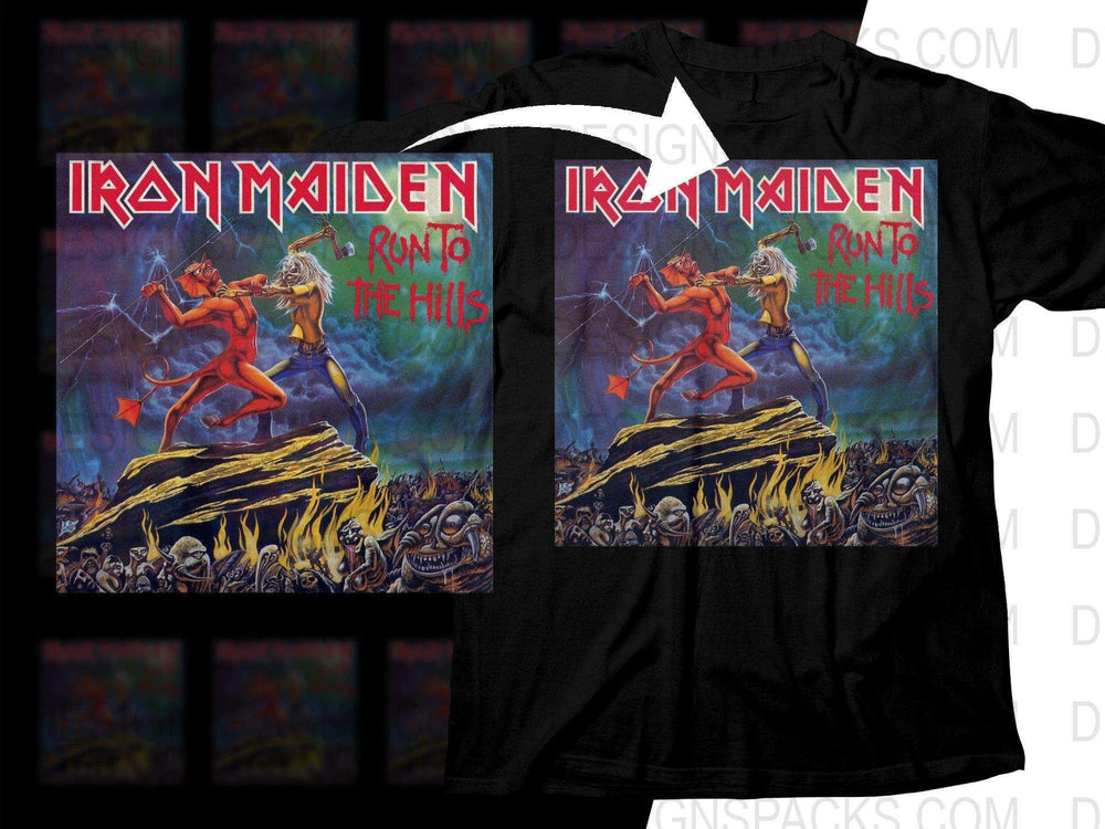 Iron Maiden Run To The Hills Rock Png Halftone Digital Download