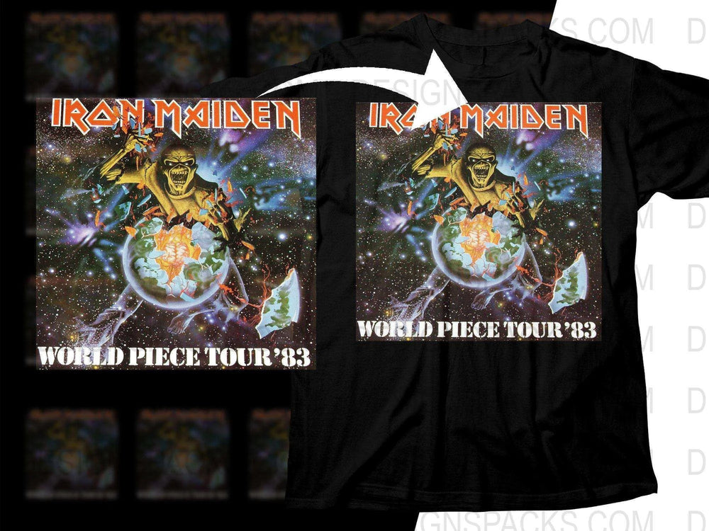 Iron Maiden World Piece Tour '83 Rock Png Halftone Digital Download