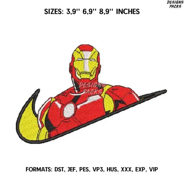 Iron Man Embroidery Design File/ Marvel Anime Embroidery Design/ Machine  Design Pes Dst. Nike Iron Man embroidery