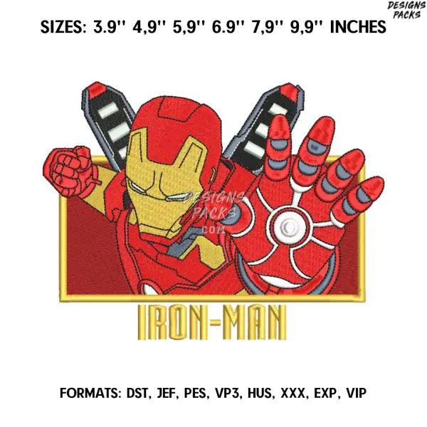 Iron Man Embroidery Design File/ Marvel Anime Embroidery Design/ Machine Embroidery/ Design Pes Dst