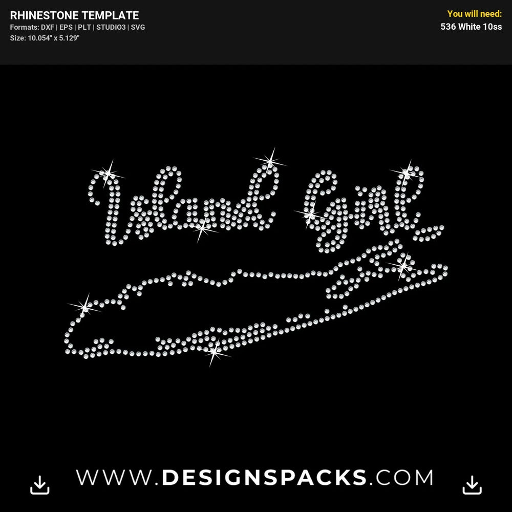 Island Girl Map Rhinestone Digital Template