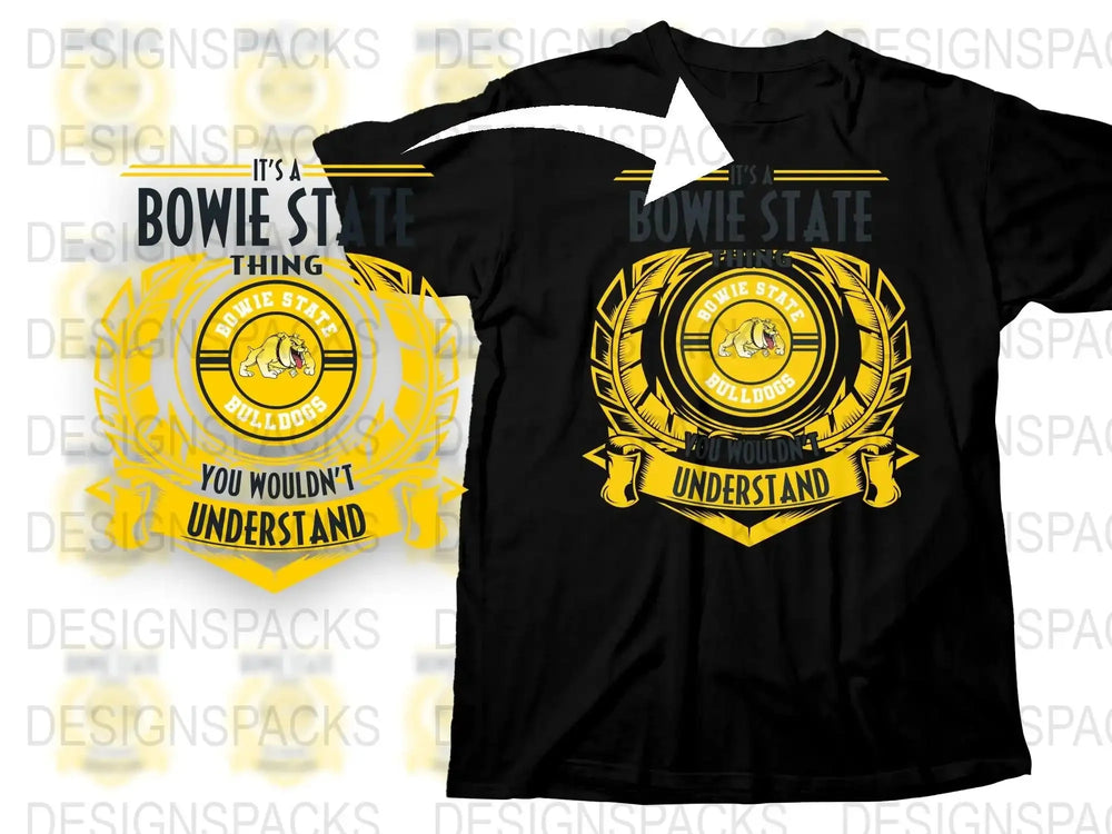 Bowie State University T-Shirt, Black and Yellow School Pride Tee, Alumni Gift Idea, Unisex Graphic Shirt