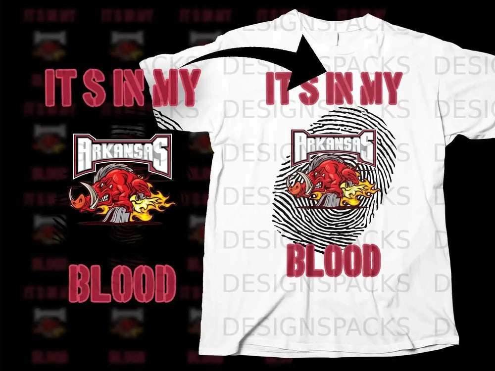Arkansas Its In My Blood Graphic White Shirt