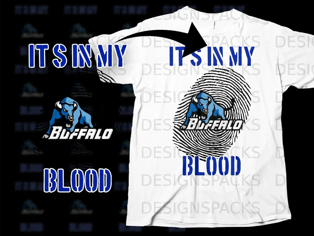 Buffalo It's In My Blood Graphic Design T-Shirt