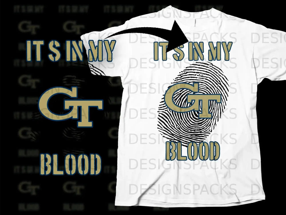 Its In My GT Blood Fingerprint Design T-shirt