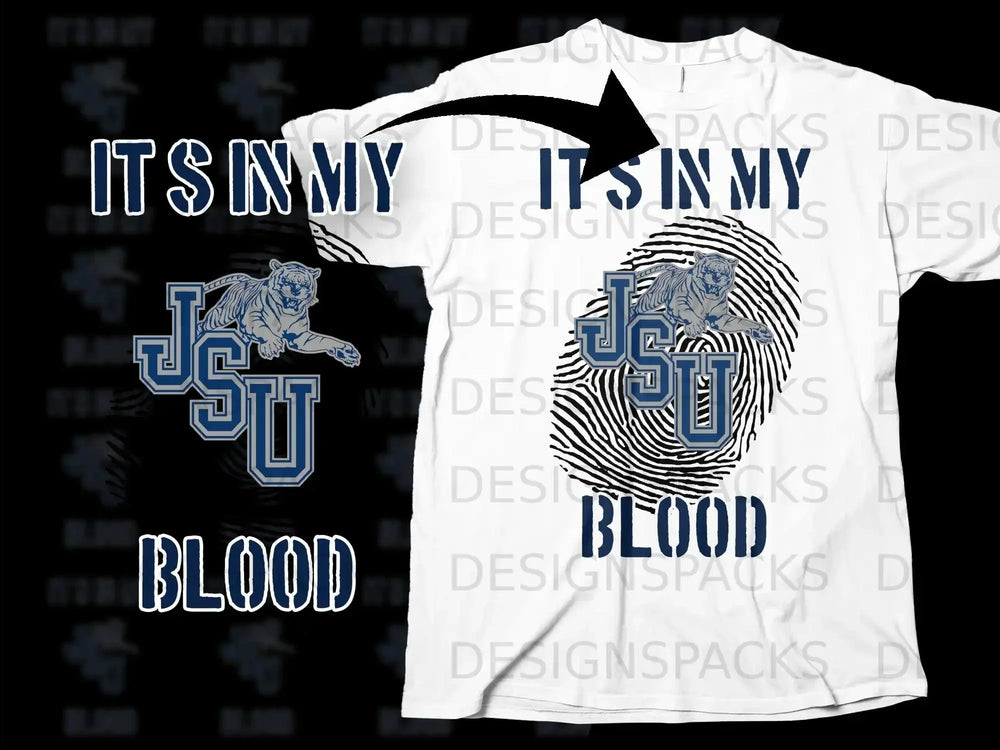 IT'S IN MY BLOOD JSU Tiger Design T-Shirt
