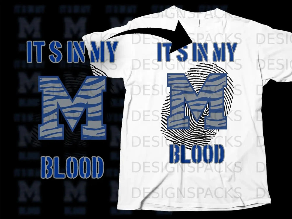It's In My Blood Tee With Zebra Pattern M Duplication