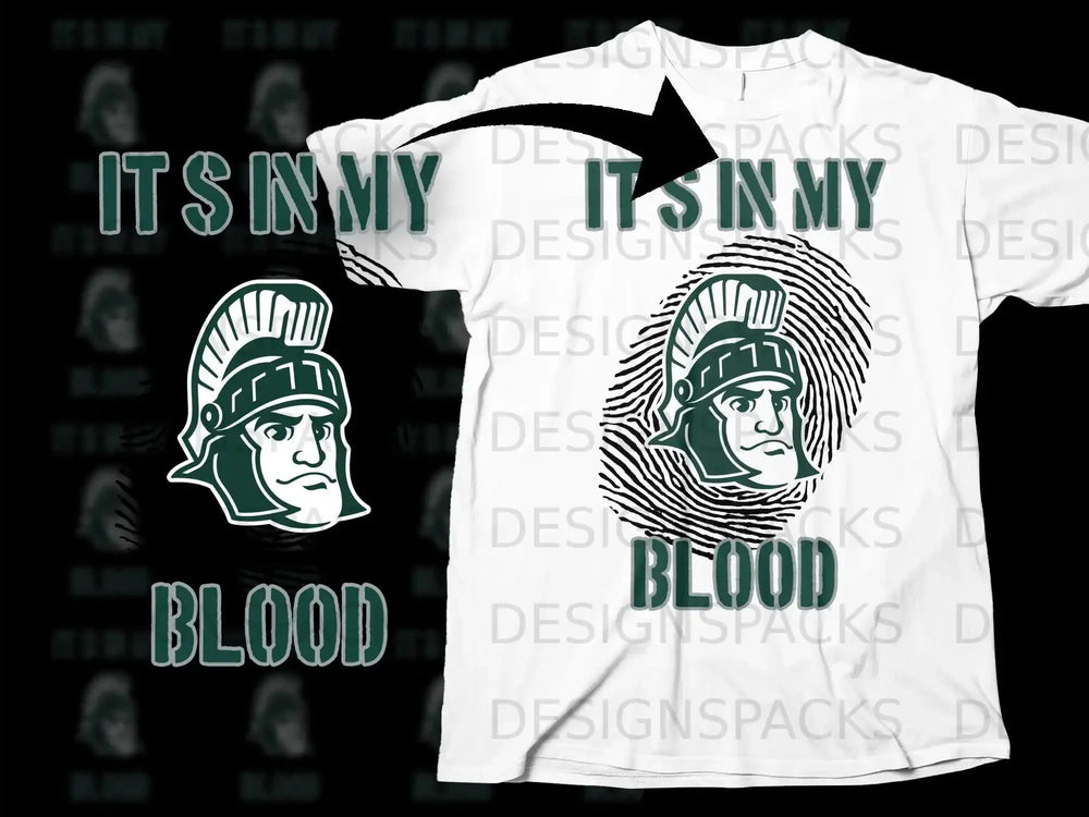 ITS IN MY BLOOD Spartan Warrior Graphic Tee