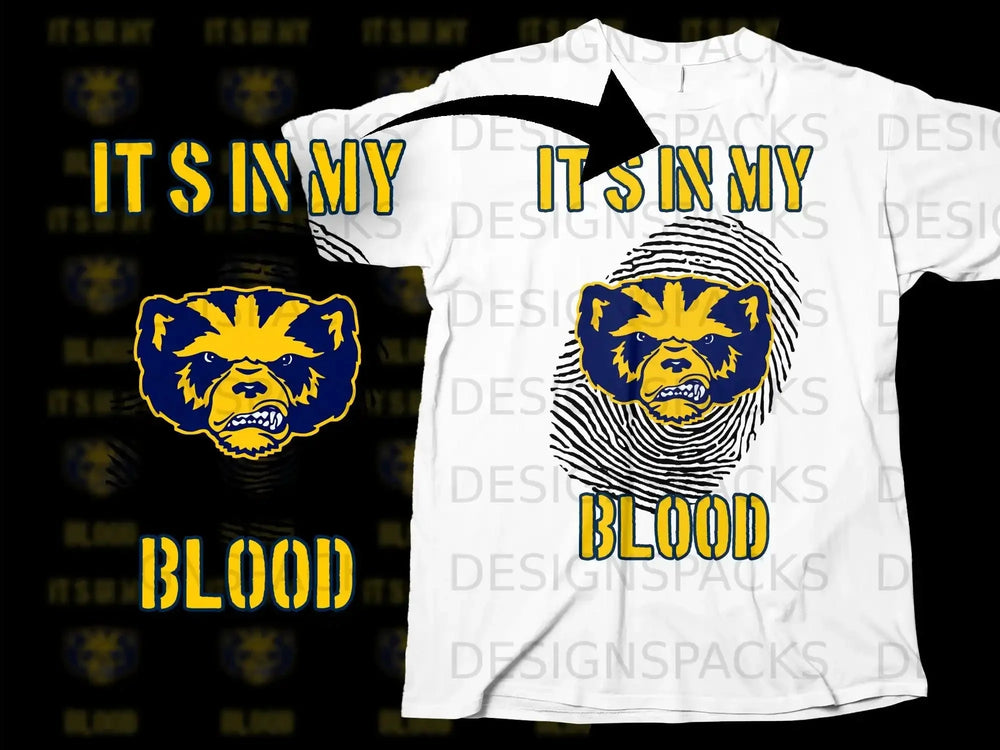 It's In My Blood Bear Face Graphic T-shirt